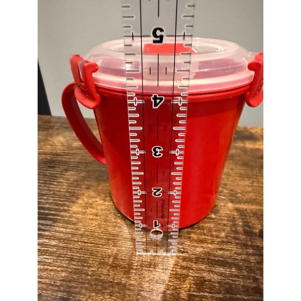 Sistema Red Microwave Soup Mug BPA Free Plastic Container/ Vent Lid 22oz 2010